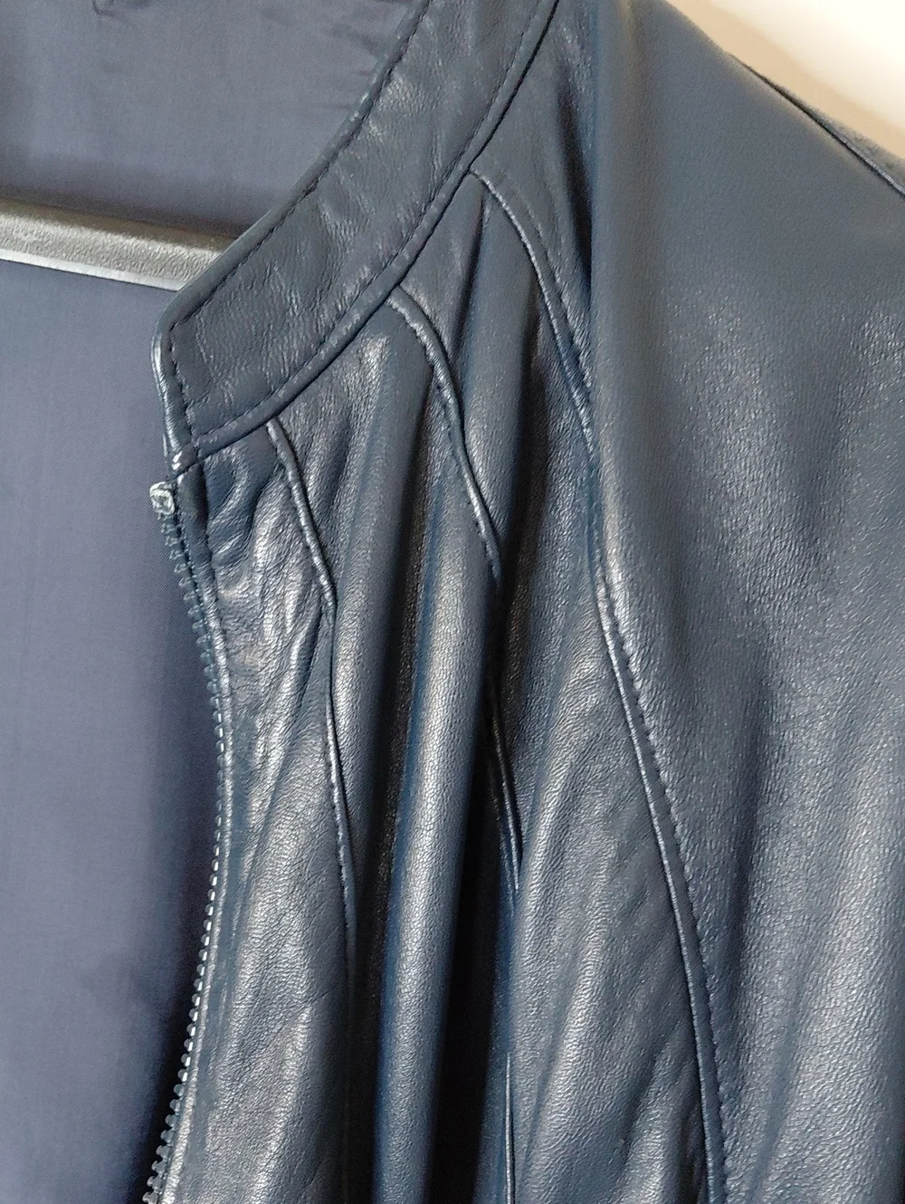 1980s Mens Navy Supersoft Zerimar Leather Jacket